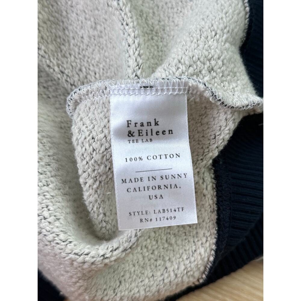 NWOT Frank & Eileen Ribbed Knit Triple Fleece Pullover Sweatshirt Navy Stripe XS - Picture 7 of 8
